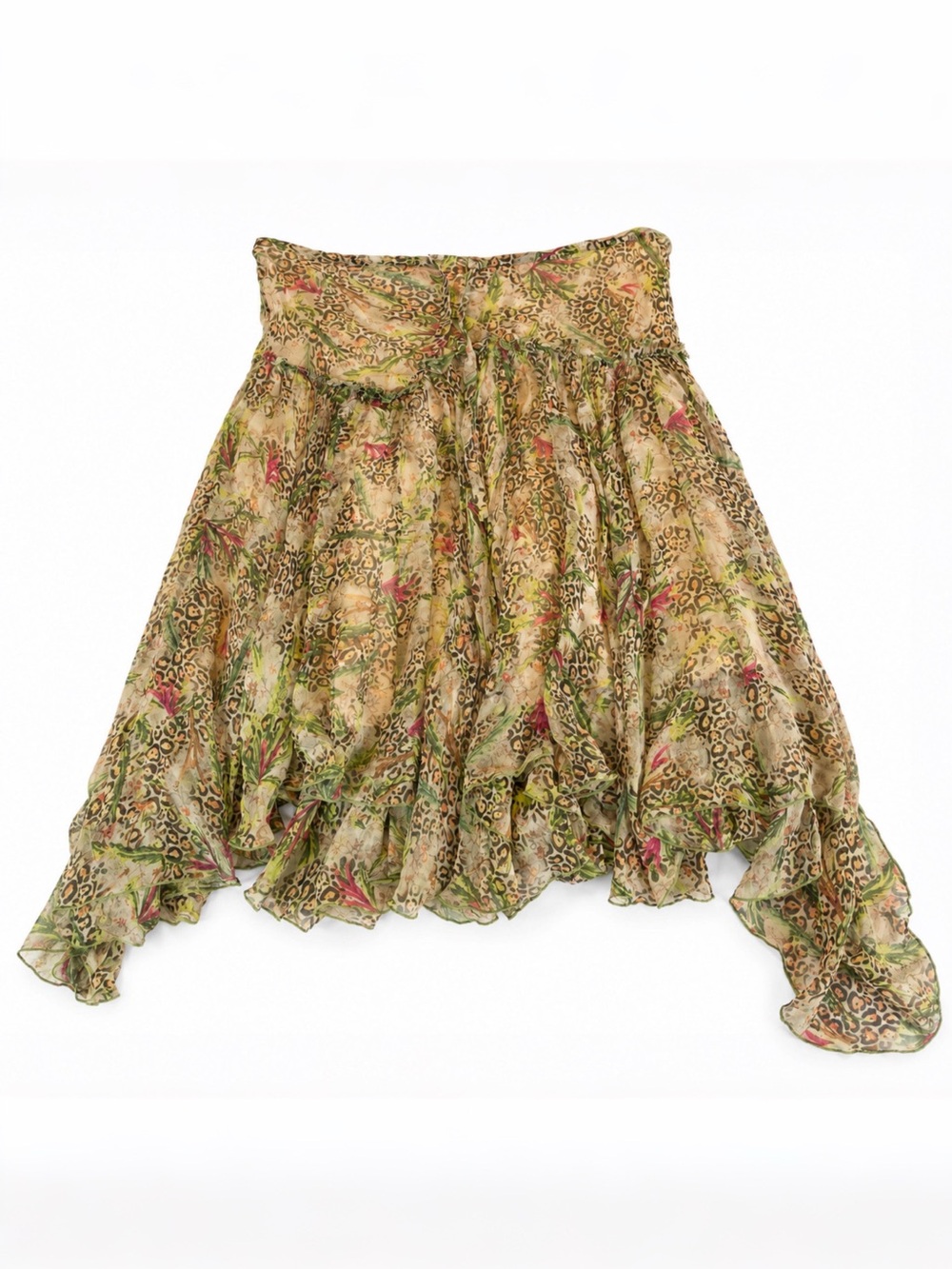 Diane von Furstenberg Skirt Asymmetrical Handkerchief Silk Size 2 Fairycore